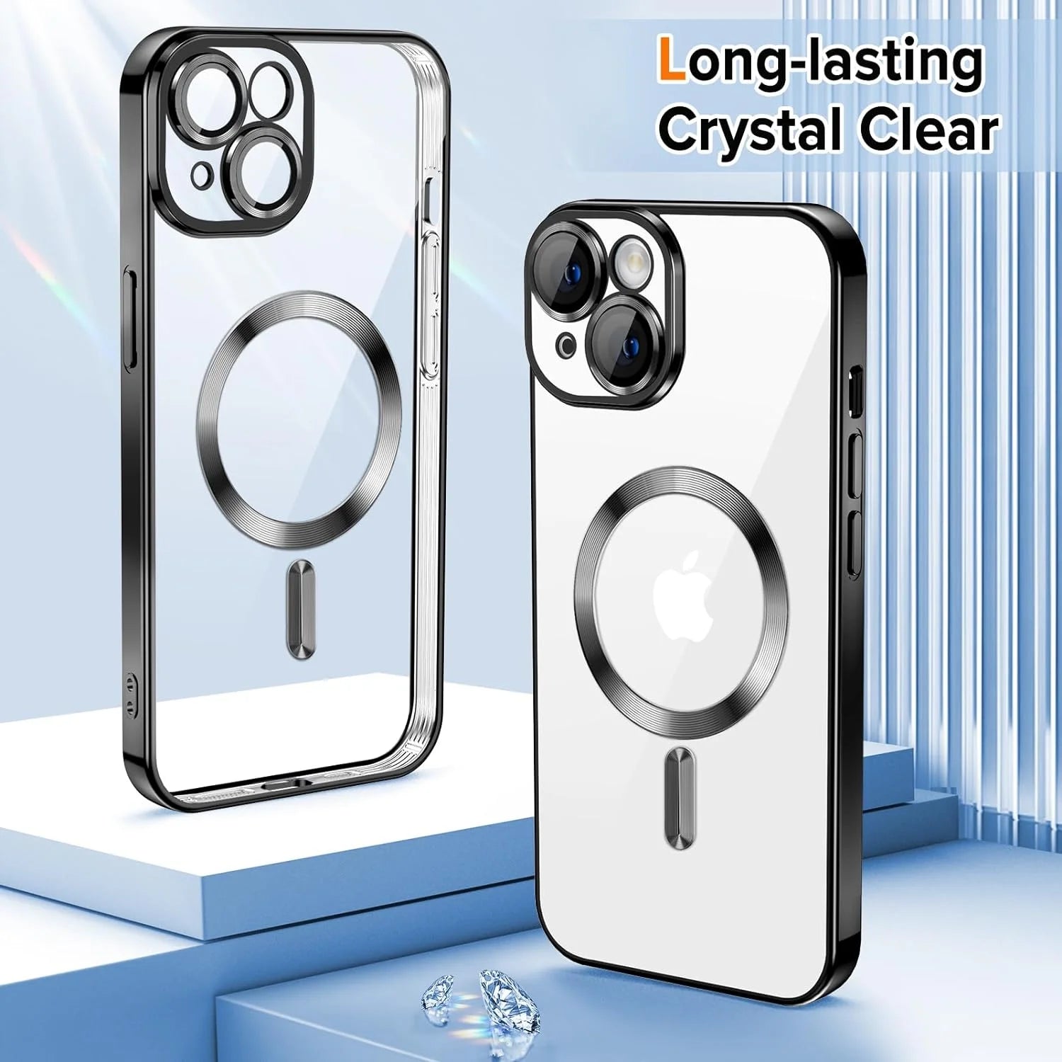 Sleek Slim Fit Transparent Magnetic Phone Case for iPhone 14 - Shockproof & Yellow Resistant with Crystal Clear Design