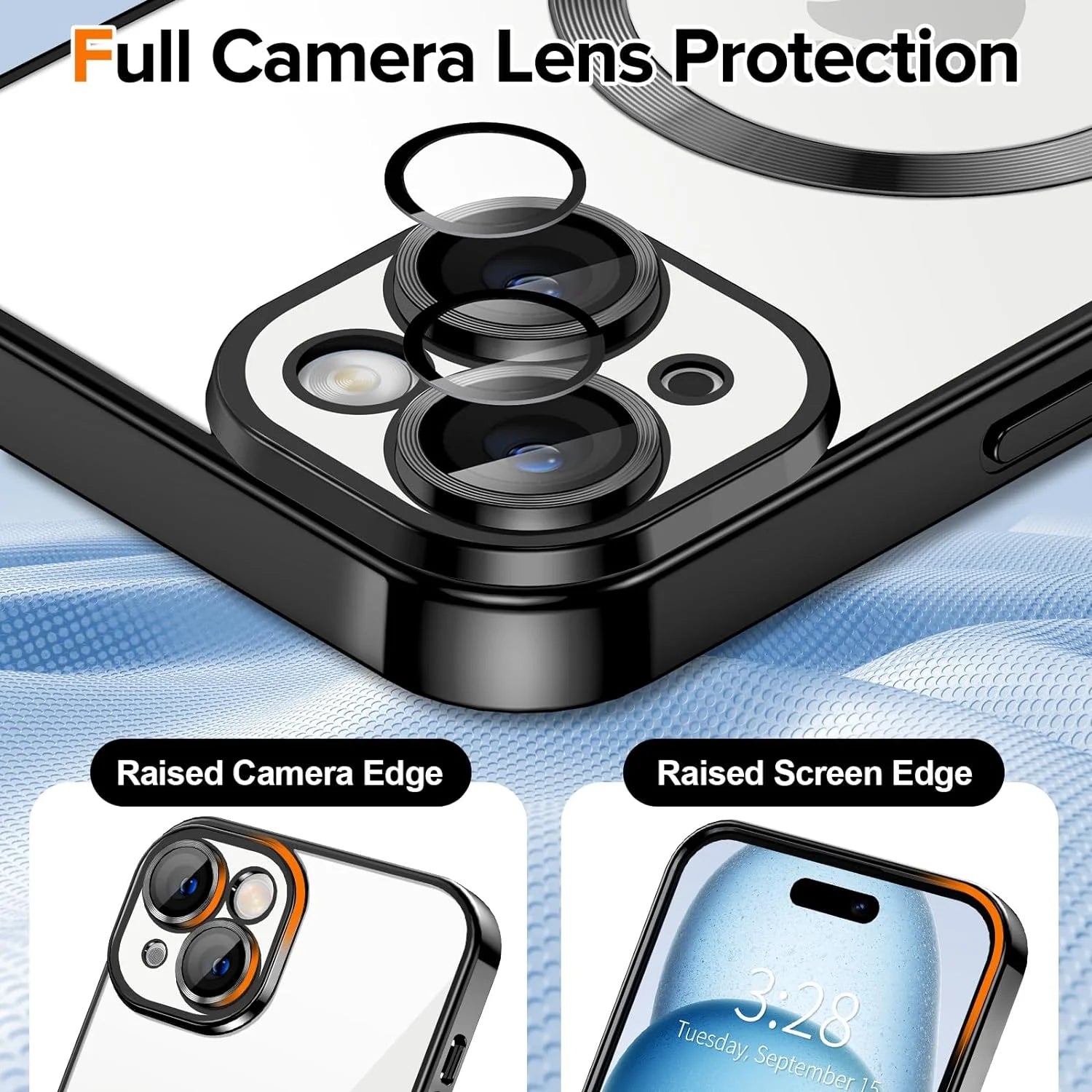 Sleek Slim Fit Transparent Magnetic Phone Case for iPhone 14 - Shockproof & Yellow Resistant with Crystal Clear Design