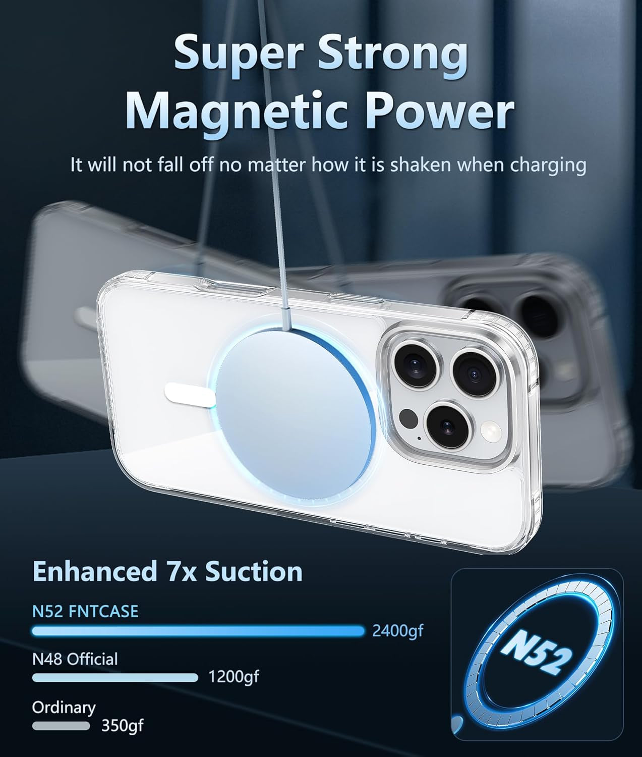 for Iphone 16 Pro-Max Case: Magnetic Military Grade Drop Protection anti Yellowing Cell Phone Cover - Rugged Shockproof Protective Bumper Transparent Cases(Clear)