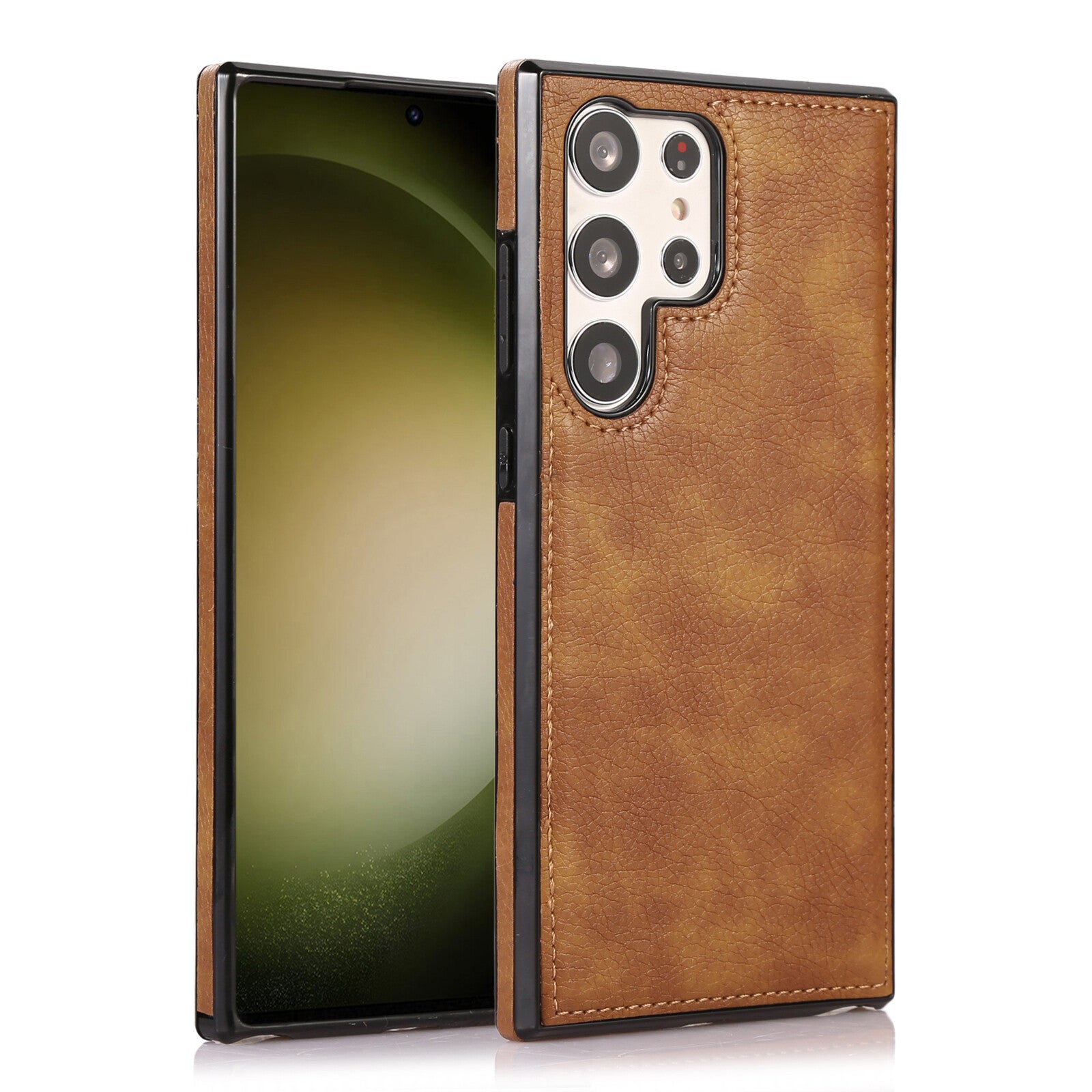 For Samsung Galaxy S24 S23 Ultra Slim Fit PU Leather TPU Bumper Shockproof Case