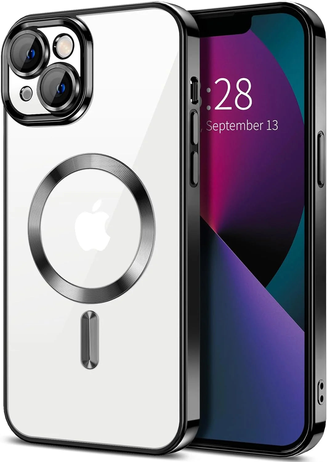 Sleek Slim Fit Transparent Magnetic Phone Case for iPhone 14 - Shockproof & Yellow Resistant with Crystal Clear Design